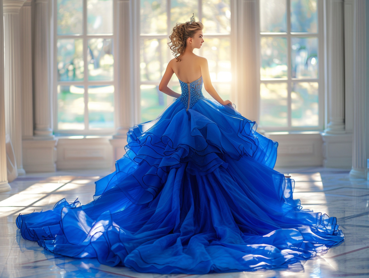 robe de mariée princesse bleu roi : élégance et tendance pour votre jour j  mot à renseigner :  robe mariée   bleu roi