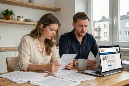 Couple préparant les documents administratifs pour un mariage au Danemark sans agence