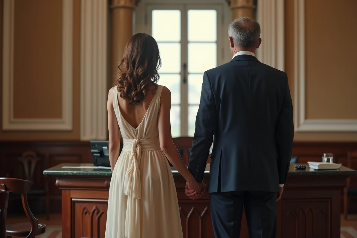 Homme et femme main dans la main lors d