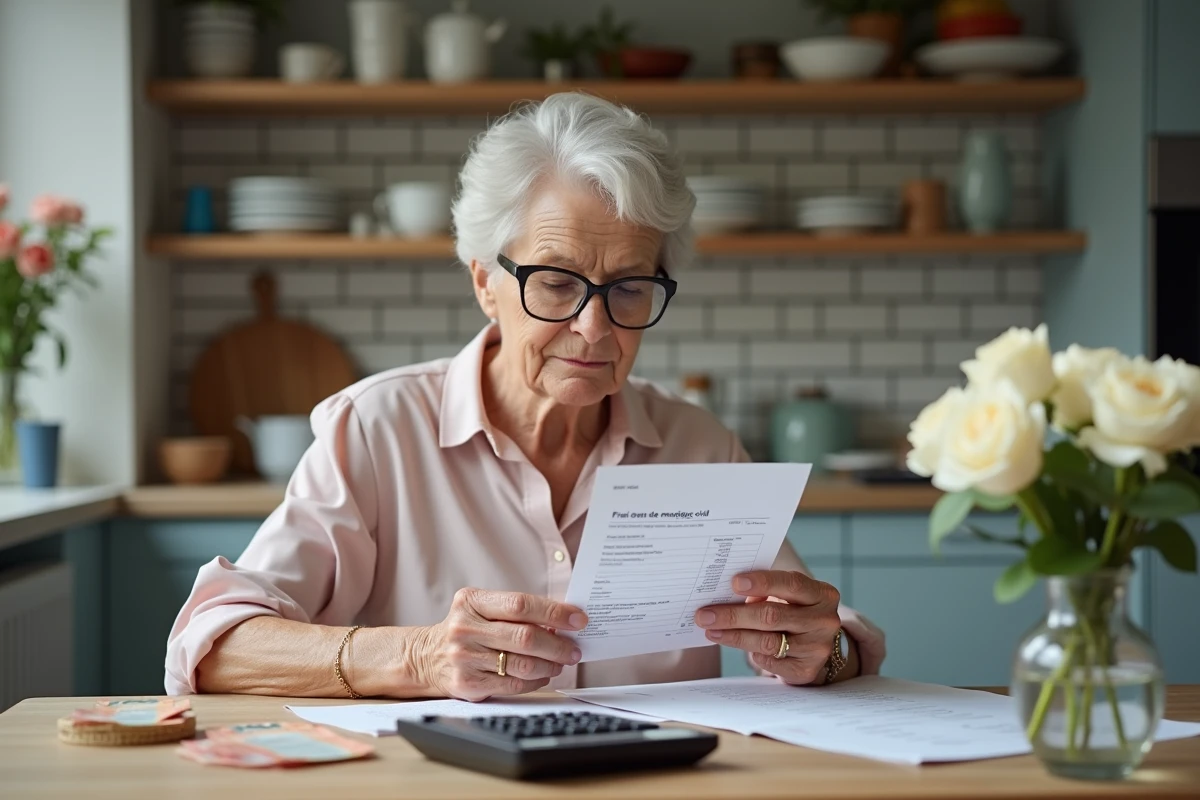Femme âgée comptant des euros pour les frais de mariage