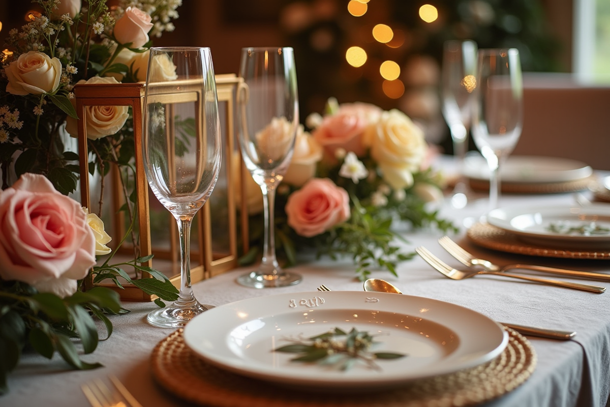 Table de fête élégante pour anniversaire de mariage